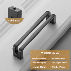 Zinc Alloy Double Handle Black Handle Simple Door Handle Cabinet Door Practical Modern <strong>Doorknob</strong> - Product Image 6