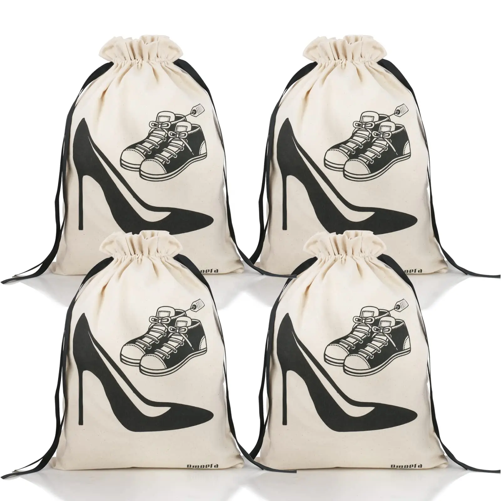 다기능 방진 및 방수 4 세트 팩 남성과 여성을 위한 대용량 옥스포드 패브릭 졸라매는 끈 여행 신발 가방