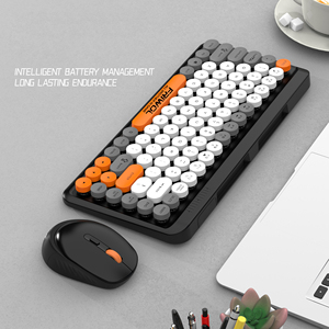 Moda 2,4G inalámbrico Multicolor teclado ratón conjunto interfaz USB inalámbrico lindo colorido silencioso Oficina teclado ratón - Product Image 4