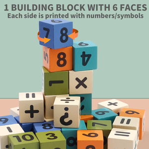 Children's Arithmetic <strong>Addition</strong> and Subtraction Teaching Tool Toys Early Wooden 24 Number Cube Digital Mathematics Game - Product Image 4