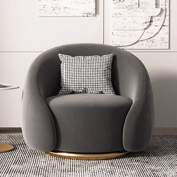 Single chair (dark gray frosted velvet)