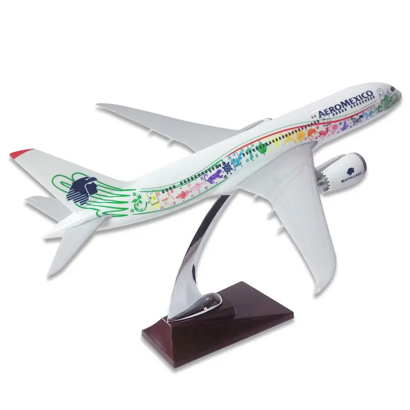 México B787 Aviación 34cm Modelo de avión personalizado Modelo de simulación de resina Artesanía creativa Artículos de decoración de escritorio