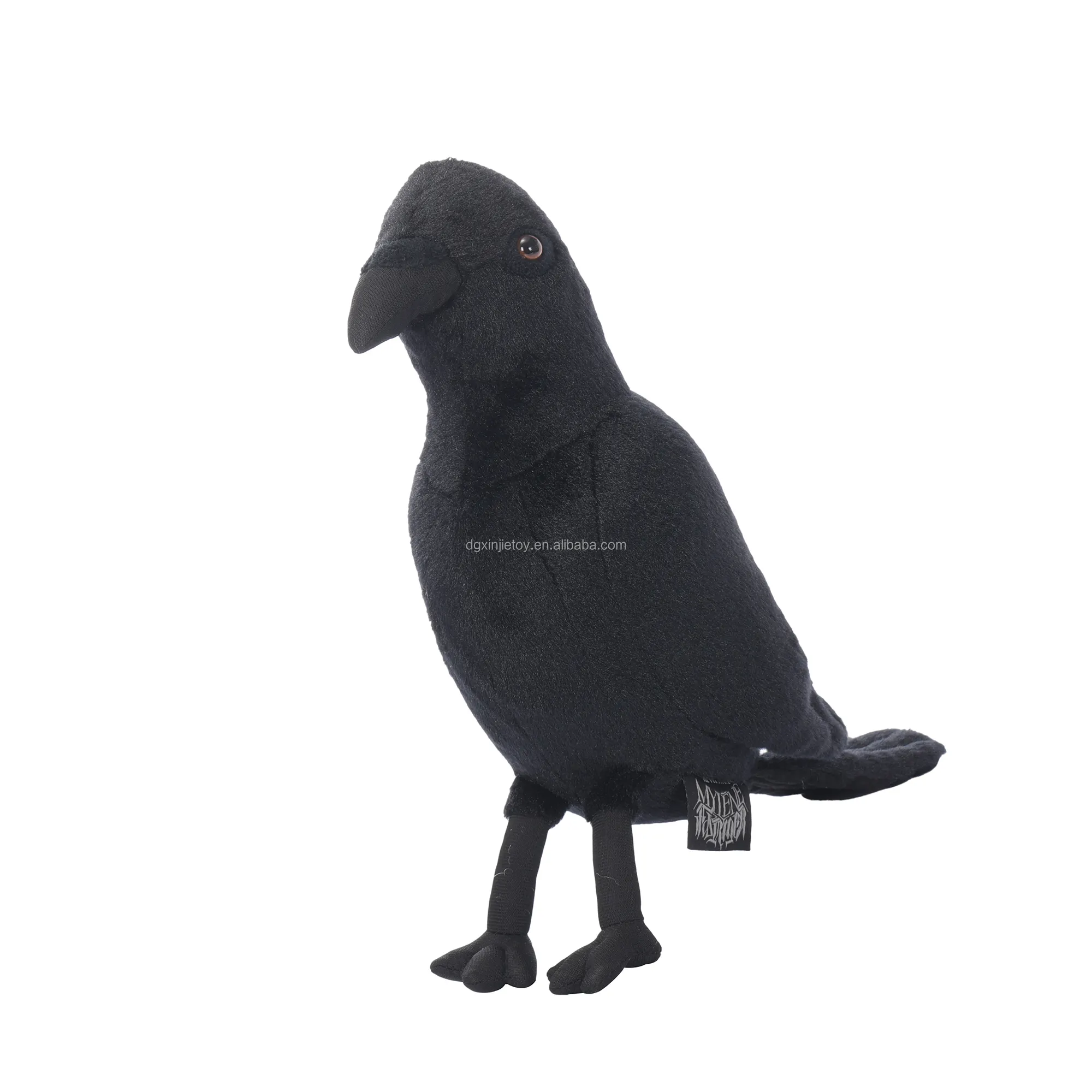 하이 퀄리티 박제 새 동물 장난감 순수한 검은 새 마스코트 인형 새는 아이들을위한 생일 선물입니다