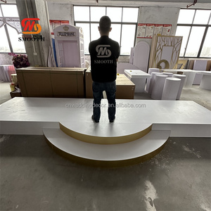 Mịn Nhà Máy Trực Tiếp Hiện Đại 2 Lớp Trắng Acrylic Nền Tảng Vòng Nửa Vòng Tròn & Vuông Cho Đám Cưới Sân Khấu - Product Image 1