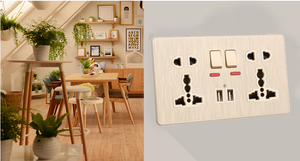 Enchufe de pared multifuncional, con puerto usb, 2USB