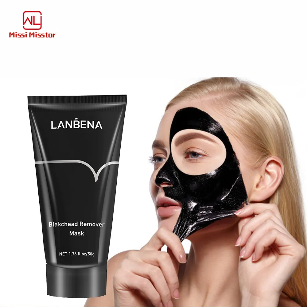 Lanbena máscara de limpeza facial, removedor de cravo, acne, purificação, limpeza profunda da face, carvão e bambu