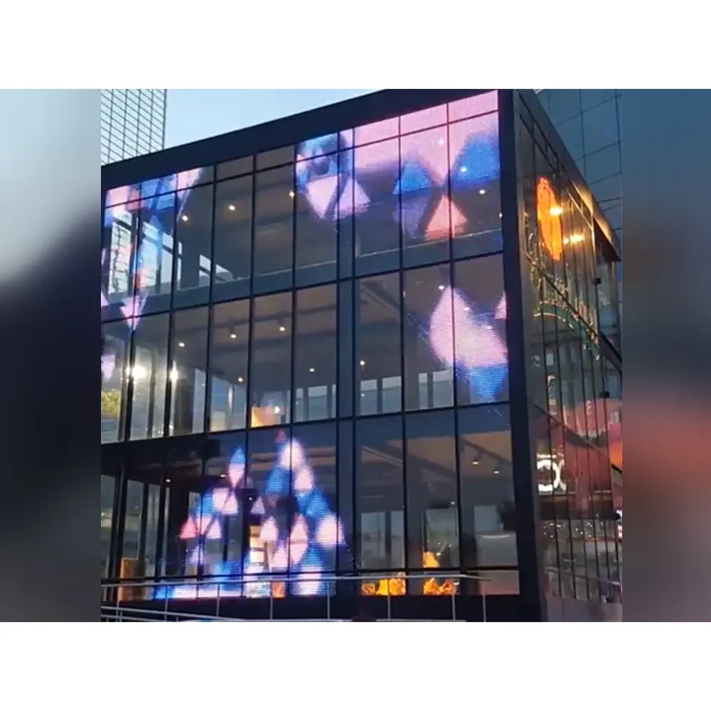 Voll farbe P10 10Mm Outdoor wasserdicht transparent LED-Bildschirm von Schaufenster Glas Panta lla Led Außen