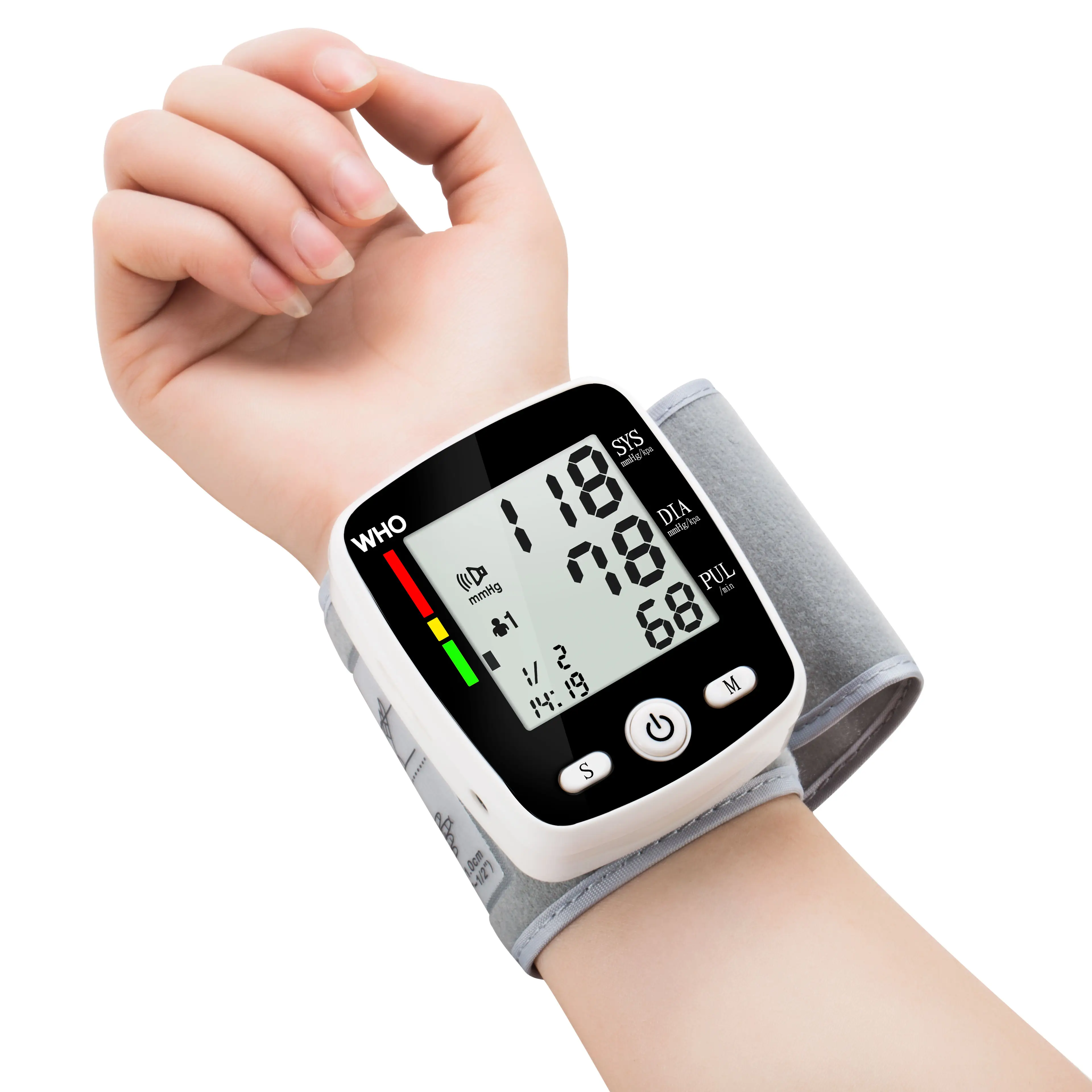 Vendita calda ed economica all'ingrosso misuratore di pressione sanguigna da polso digitale elettronico
