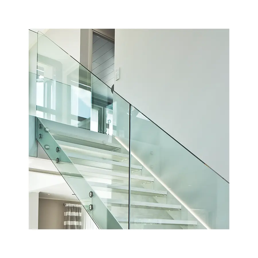Escalones de cristal para escaleras, escaleras y modelos de hierro forjado