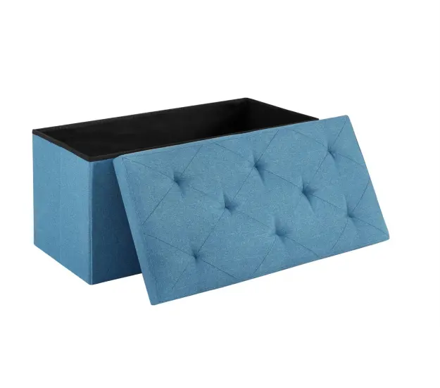 Modern Custom Logo Linen Leather Collapsible Foldable Bench Adjustable Storage things Box Ottoman for the home Outdoor Use