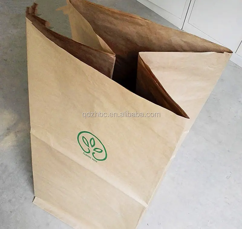 Индивидуальный принт, сверхпрочная бумага из крафт-бумаги, био-мешок для мусора, для упаковки цемента