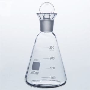 Phòng thí nghiệm Iodine nước hình nón hình nón <span class=keywords><strong>Flask</strong></span> hình nón HIPS <span class=keywords><strong>Flask</strong></span> với kính mặt đất Stopper - Product Image 1