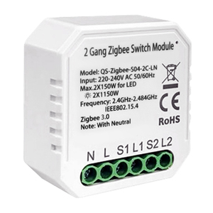 240V 2300W 2 Gang 2 Way Micro Tuya <strong>Zigbee</strong> Switches <strong>Module</strong> for Smart Home - Product Image 1