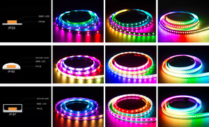 10MM High Quality 5v Ws2812 One <strong>Light</strong> One Cut bluetooth APP <strong>Control</strong> Addressable Rgb <strong>Led</strong> Strip <strong>Light</strong>
