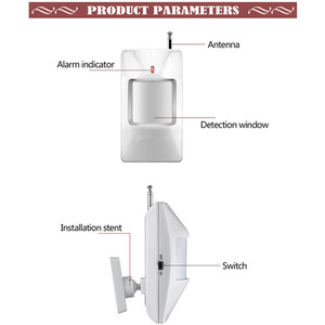 Detector infrarrojo inalámbrico de 433Mhz, Sensor de alarma PIR, GSM/PSTN, sensores de alarma de seguridad, Detector de movimiento para sistema de alarma doméstico - Product Image 6