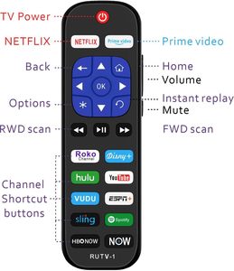 Замена для roku Onn Tv Remote для Roku TCL Hisense Sharp Element и Westinghouse TV Встроенный не для Roku Stick или Box - Product Image 2