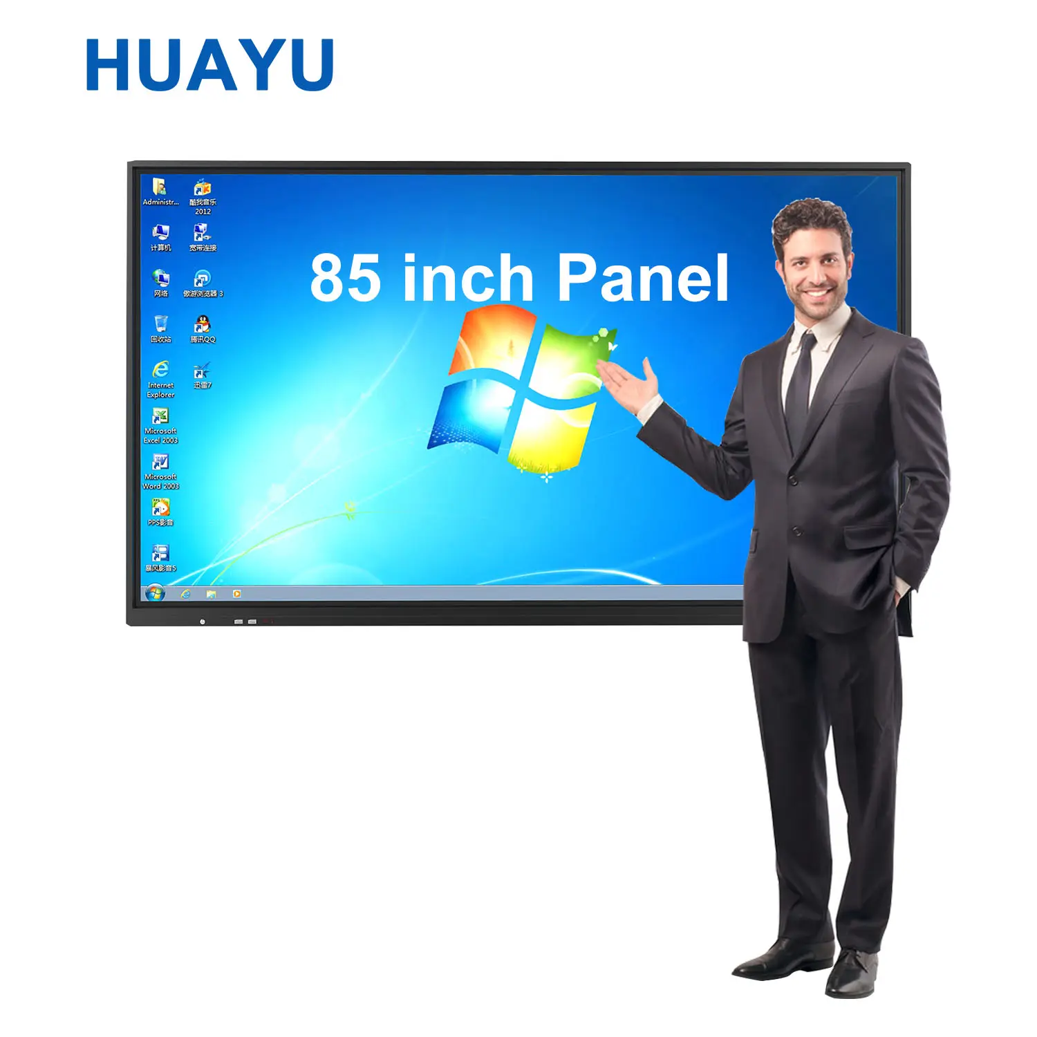 HUAYU 85 Zoll LCD-Flatte Panel 3840 × 2160 Auflösung 4 K intelligente interaktive Whiteboard Digitaler Touchscreen Whiteboard für Schule