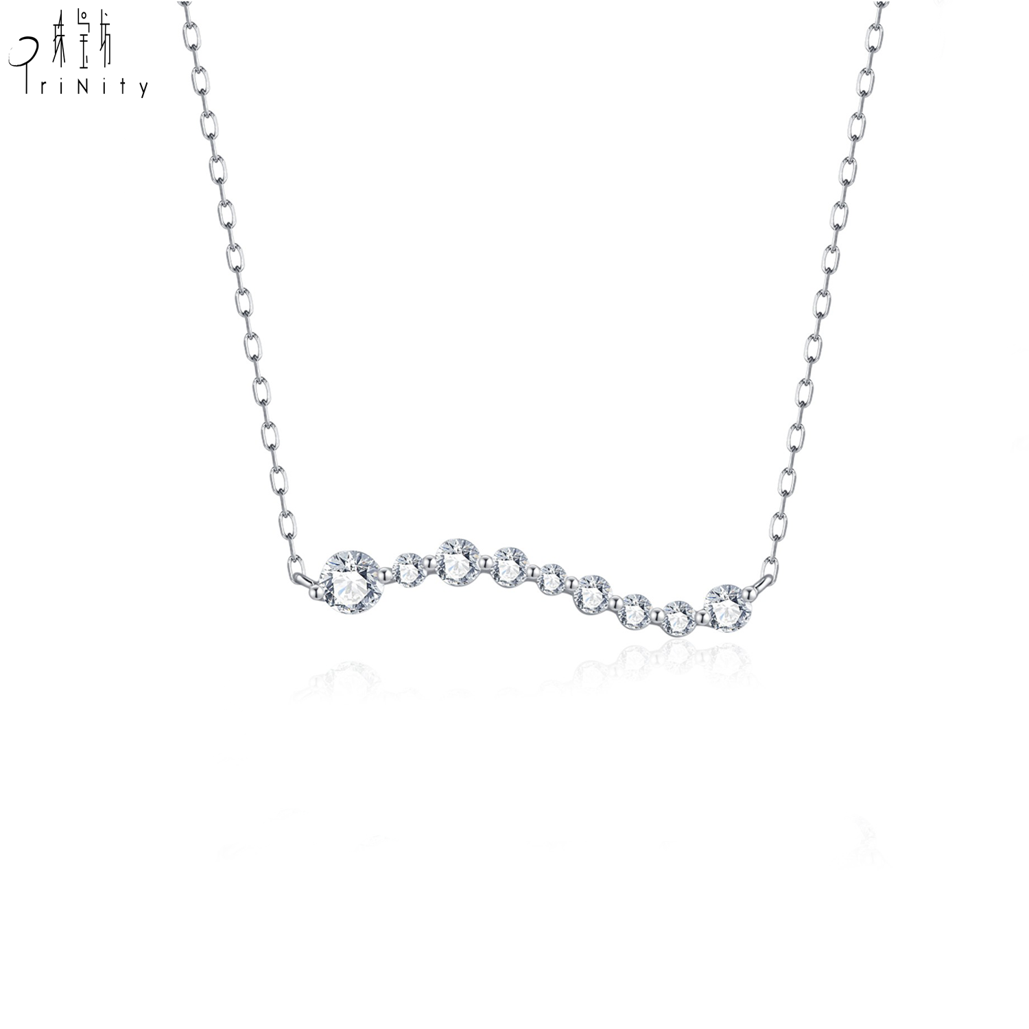 18K Solid White Gold