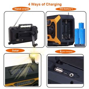 Factory Solar Powered Panel <strong>Wind</strong> <strong>up</strong> Radio 2000Mah Emergency Dynamo Radio Solarpanel <strong>Led</strong> Light Camping Battery Hand Crank Charger - Product Image 3