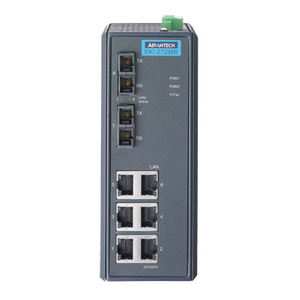 研华EKI-2728S 10/100/1000 Mbps快速以太网6G + 2g单模SC光纤端口非托管以太网交换机 - Product Image 3