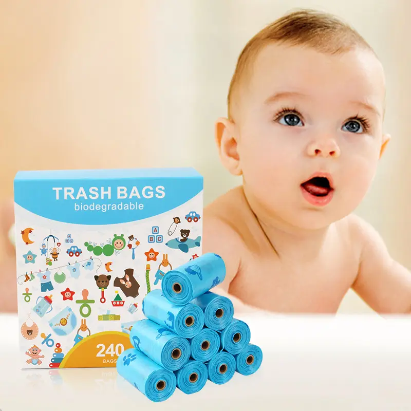 生分解性プラスチックおむつバケツバッグ大型防臭新鮮な香りの赤ちゃん用使い捨ておむつバッグポータブルディスペンサー付き