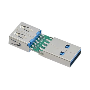 Usb 3.0母对公适配器通孔9针2合1 Usb A插头到具有印刷电路板长度34.0毫米的插座连接器转换器 - Product Image 1