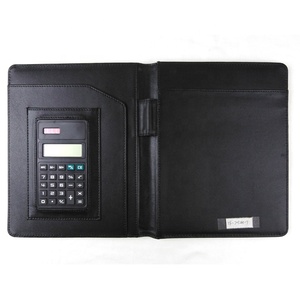 Cuaderno de cuero de presentación de impresión comercial de alta calidad carpeta de archivos de documentos con logotipo en relieve personalizado Bloc de notas de cartera A4 - Product Image 3