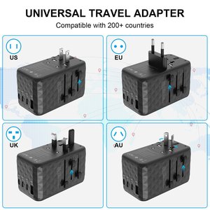 Adattatore da viaggio PD100W presa da viaggio universale 3 c1a caricatore di ricarica rapida nitruro di gallio