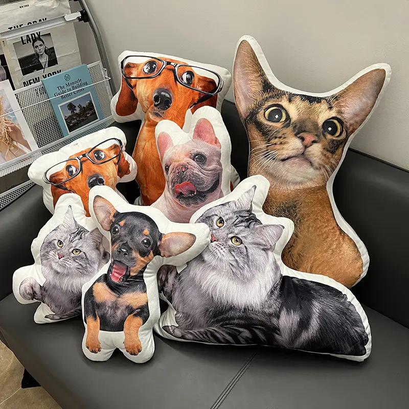 Almohada hecha con foto de perro, cojín de almohada personalizado, pedido con otra imagen, fundas de almohadas para regalo de nieta emocionada