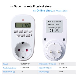 Werkseitige Direkt versorgung Elektronischer programmier barer Schalter LCD Digital Timer Socket - Product Image 3