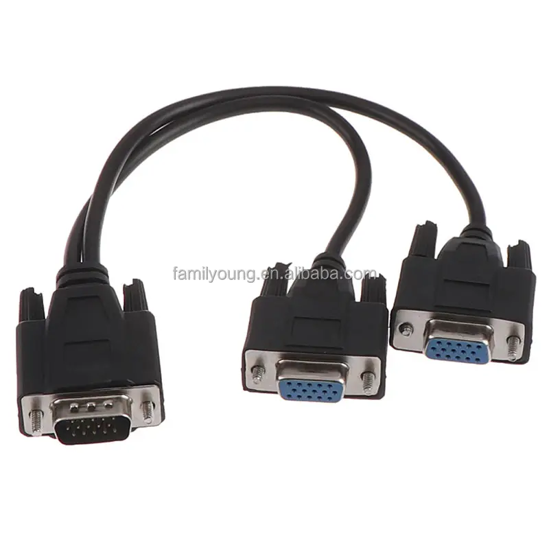 Cavo Splitter VGA da 25cm Dual VGA Monitor Y Splitter 15pin VGA 1 maschio a 2 femmina cavo adattatore solo per duplicazione dello schermo