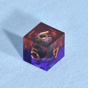 ชุดลูกเต๋า RPG ทรง polyhedral D & D ทำจากอะคริลิคขนาด16มม. ดีไซน์สองสีสำหรับเกมกระดานและการ์ดสำหรับเล่นดันเจี้ยนและมังกร - Product Image 6