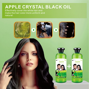 Яблочный гель для окрашивания волос, 250 мл * 2, без аммиака, серый и белый, экстракт яблока, Стойкий цвет, оливковое масло, черный крем для волос - Product Image 4