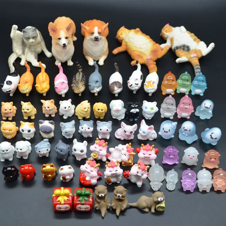 Figuras de animales en miniatura de varios diseños para niños, minifiguras de superhéroes, gato, suculento, abuela, hada