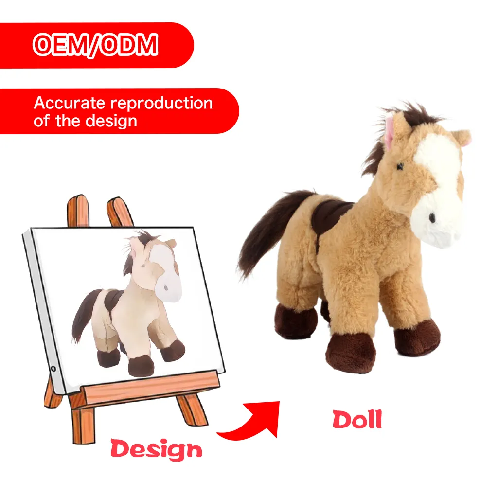 Stuffed Horse Plush Toys With Customizable Logo Soft Animal Toy For Sale
