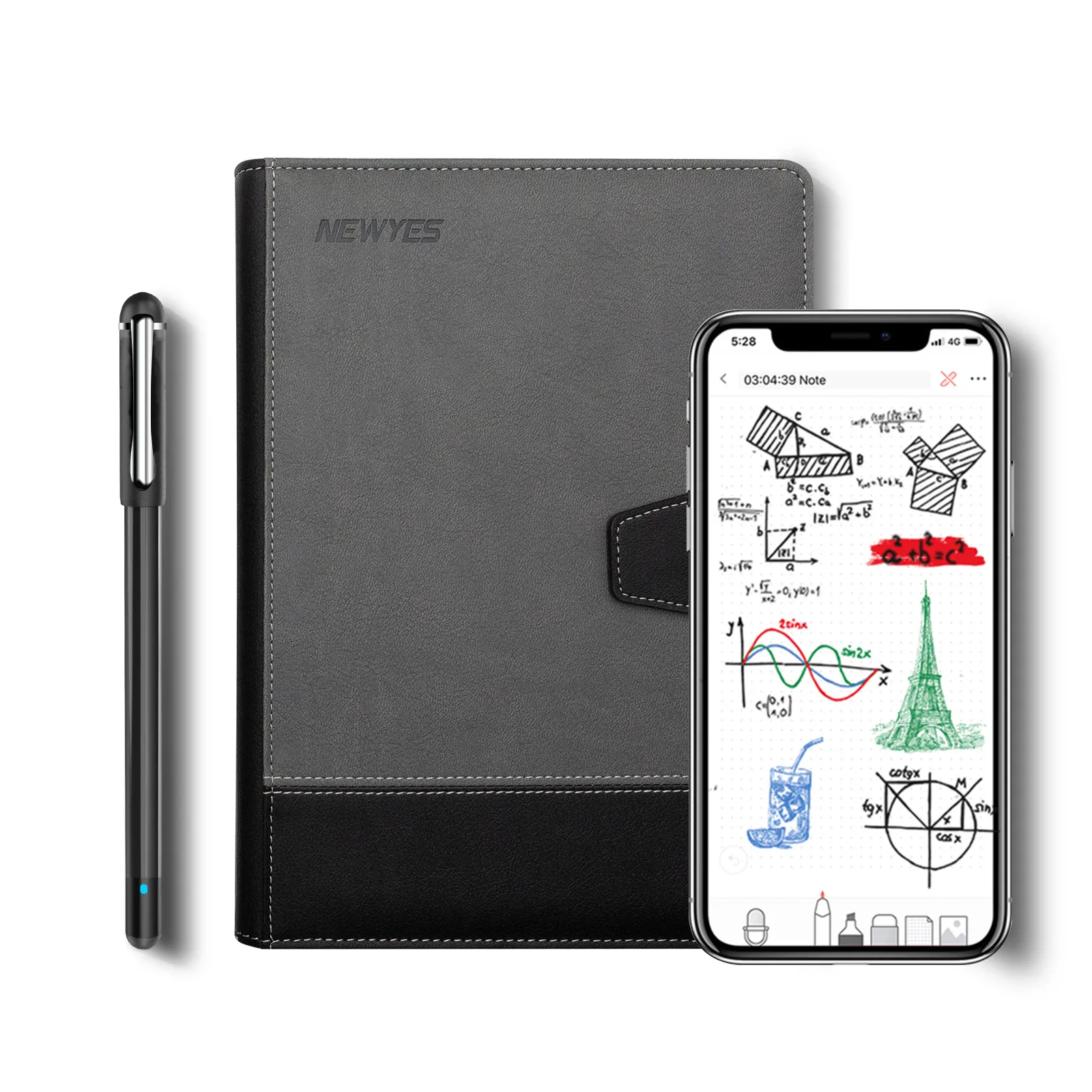 Newyes Digital Note Book Smart Writing Set Handschrift erkennung Smart Pen und Notebook mit App