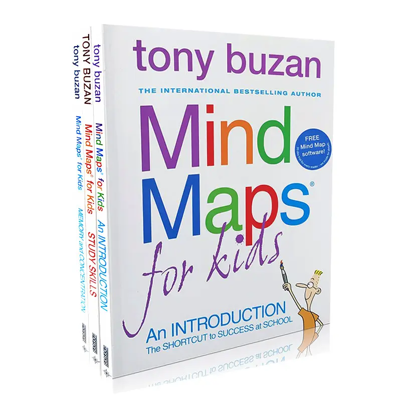 1-3 حجم توني بوزان خرائط ذهنية للمدارس الابتدائية كتب ورقية للطلاب