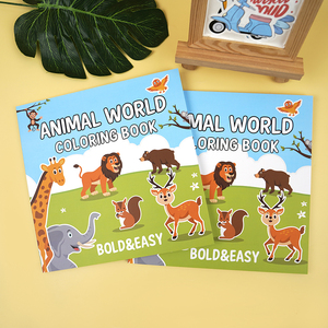 Cartoon Animal <strong>World</strong> 40-Page Softcover Coloring <strong>Book</strong> for Kids Custom Drawing with Paper Printing Service - Product Image 1