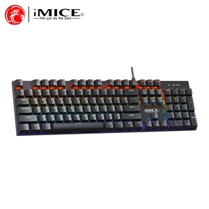 คีย์บอร์ดเกมกล iMICE GK-600 RGB พร้อมสวิตช์สีน้ําเงิน 104 คีย์และสาย USB - Product Image 2