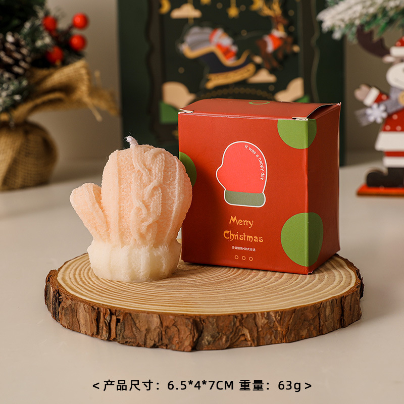 Gants de Noël rose et blanc (parfum : genévrier)