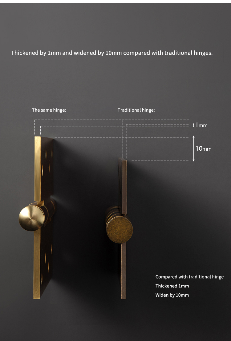 EADER Wider and thicker 4" wooden door hinges Durable bedroom door brass hinge 4*3.5*4