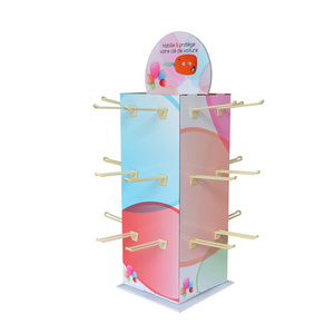 POS 2 Tier <strong>Paper</strong> Board Cardboard <strong>Counter</strong> Top Cosmetic <strong>Display</strong> Stand <strong>With</strong> Peg <strong>Hook</strong> - Product Image 5