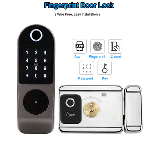 Tuya App akıllı kilit çift taraflı parmak izi kilidi su geçirmez güvenlik şifre RFID anahtarsız giriş TT parmak izi kapı kilidi - Product Image 3