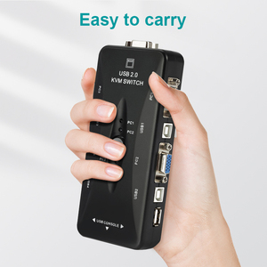Hub KVM VGA/SVGA de 4 puertos USB 2,0, adaptador de caja, se conecta a impresora, teclado inteligente, ratón, 4 interruptores de ordenador, barato de fábrica - Product Image 4