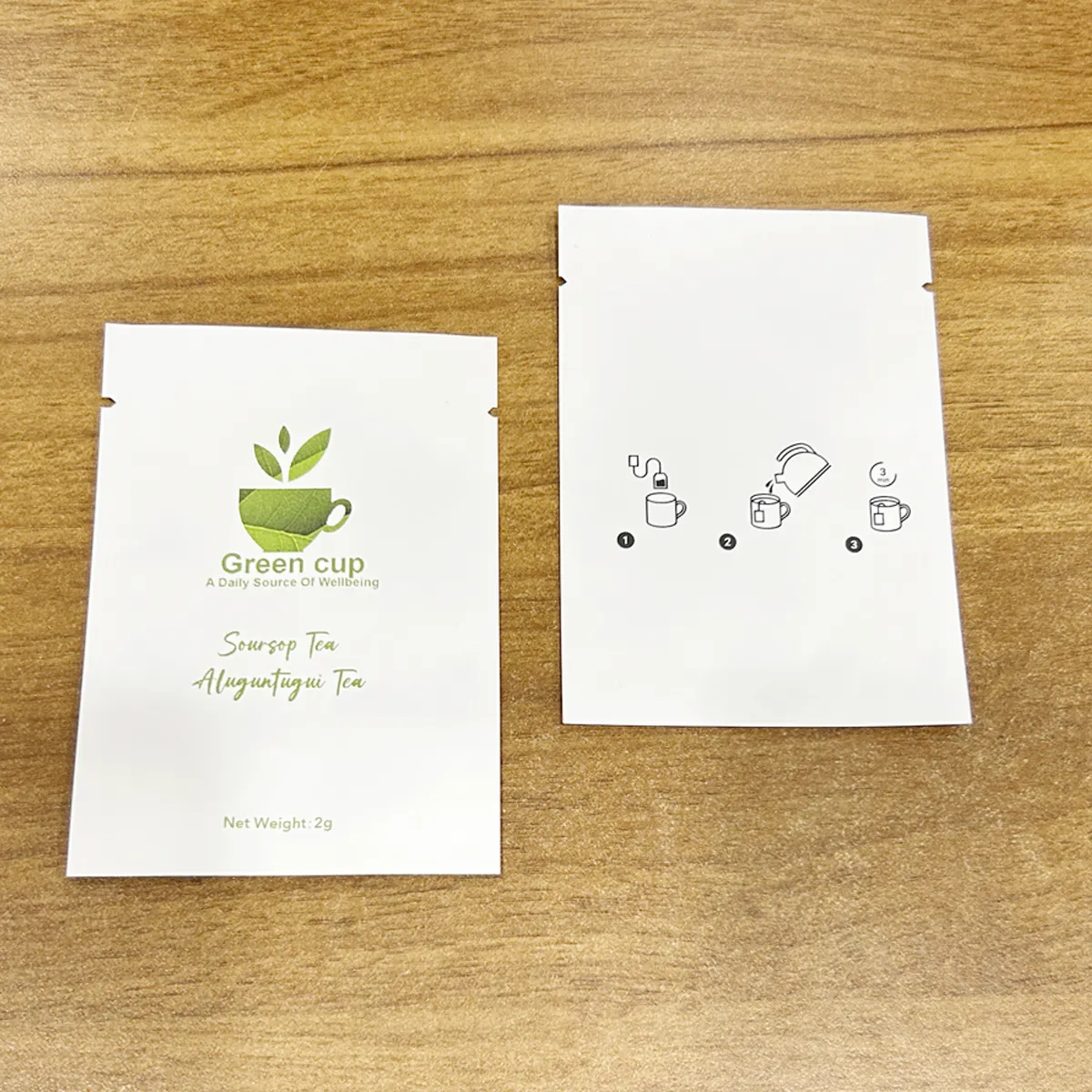 Factory Price Tea Sachet Own Design Foil Lining Custom Tea Powder Three Side Sealed Bags Vitamin Capsule Pouches