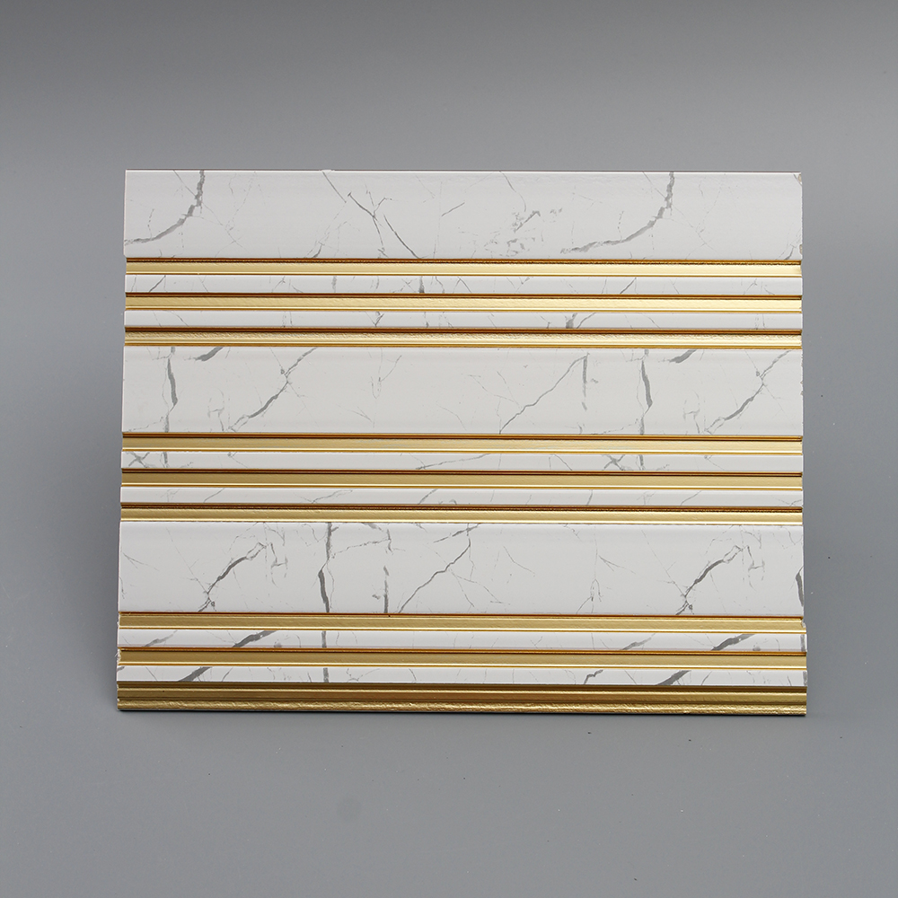 Marbre blanc avec flûte à ligne dorée