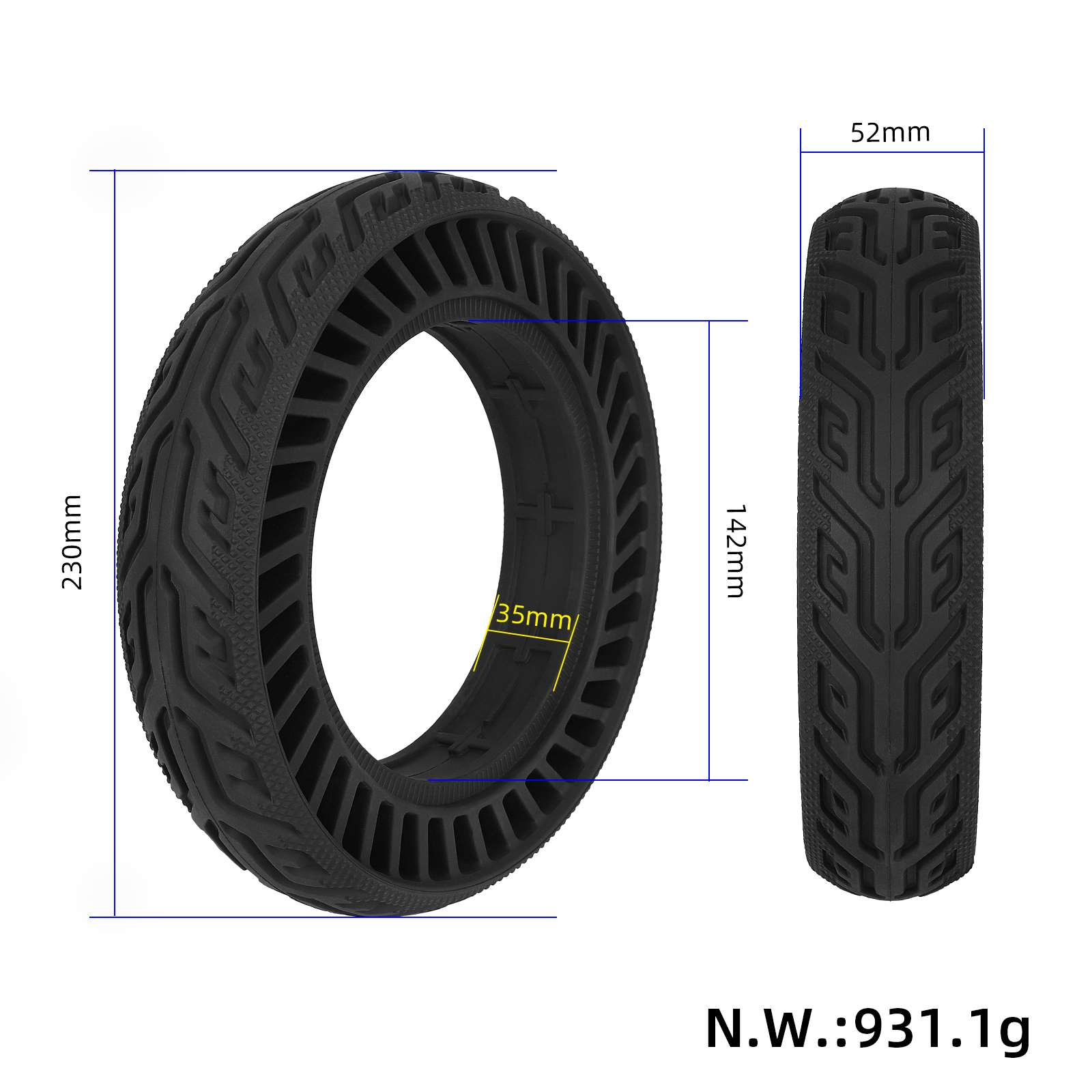 10*2.125-6.1 (8.5*2plus) Rubber Solid
