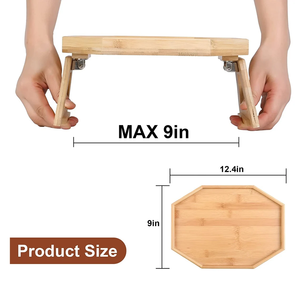 JUNJI Wooden Minimalist Armrest Sofa Tray Mother's <strong>Day</strong> Gift Table Clip on Sofa Tray Stable Sofa Arm Table for <strong>Eating</strong> and Drink - Product Image 2