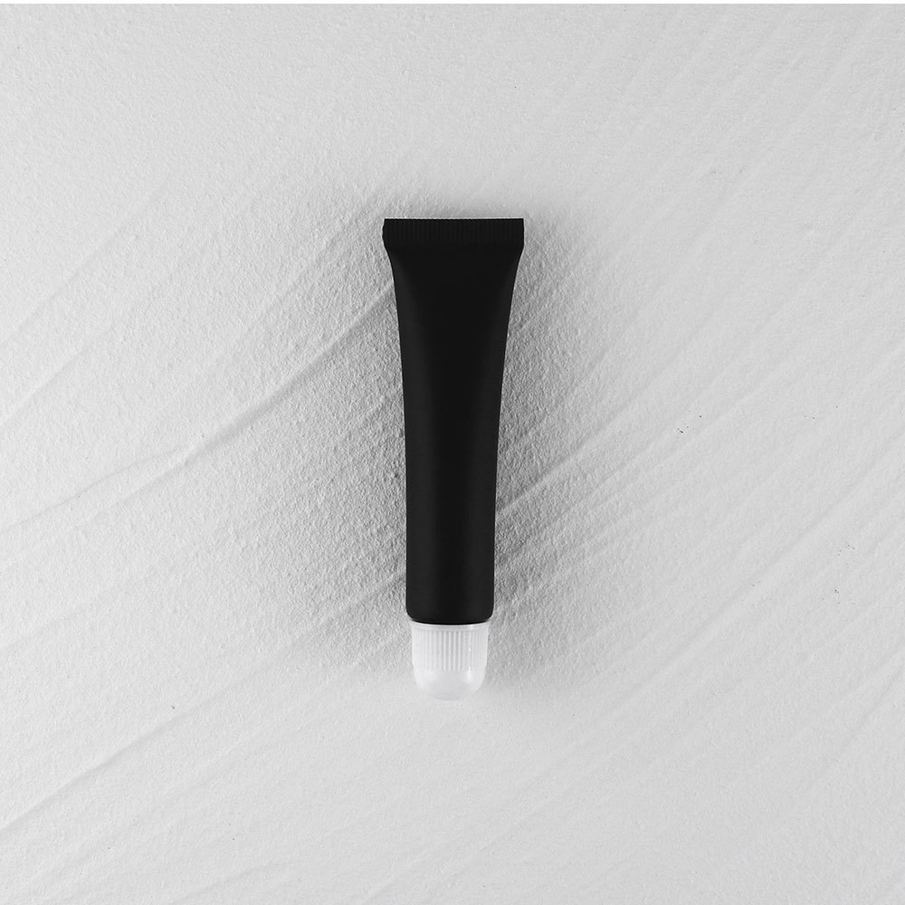 15g matte black tube+white round head lipstick lid+plug
