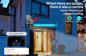 Cámara DE SEGURIDAD IP WiFi de 8MP, cuatro lentes, Zoom 10X, tres modos de imagen, micrófono incorporado para uso doméstico en exteriores, tecnología de red POE - Product Image 5